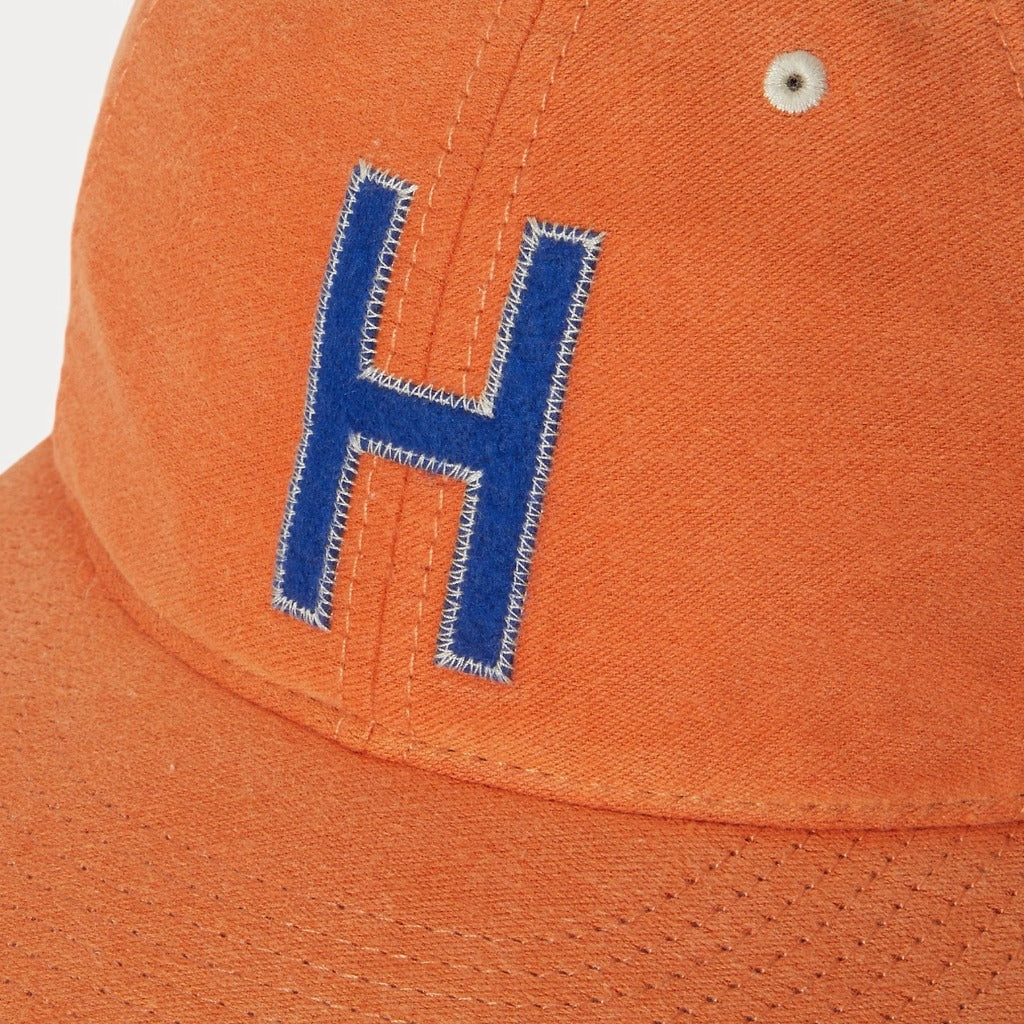 POLO RALPH LAUREN : FELT-PATCH CHAMOIS BASEBALL CAP (COLLEGE ORANGE)
