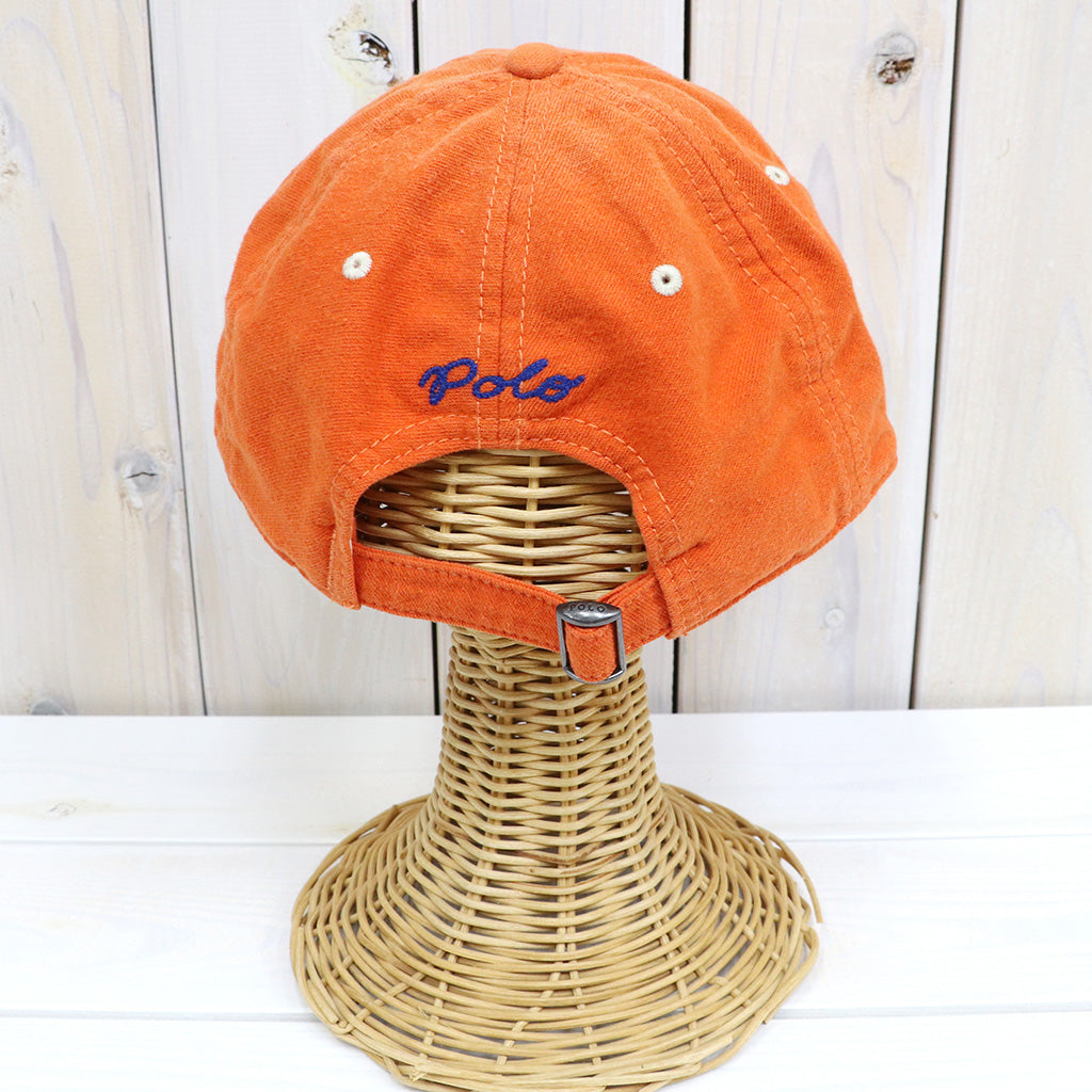 POLO RALPH LAUREN : FELT-PATCH CHAMOIS BASEBALL CAP (COLLEGE ORANGE)