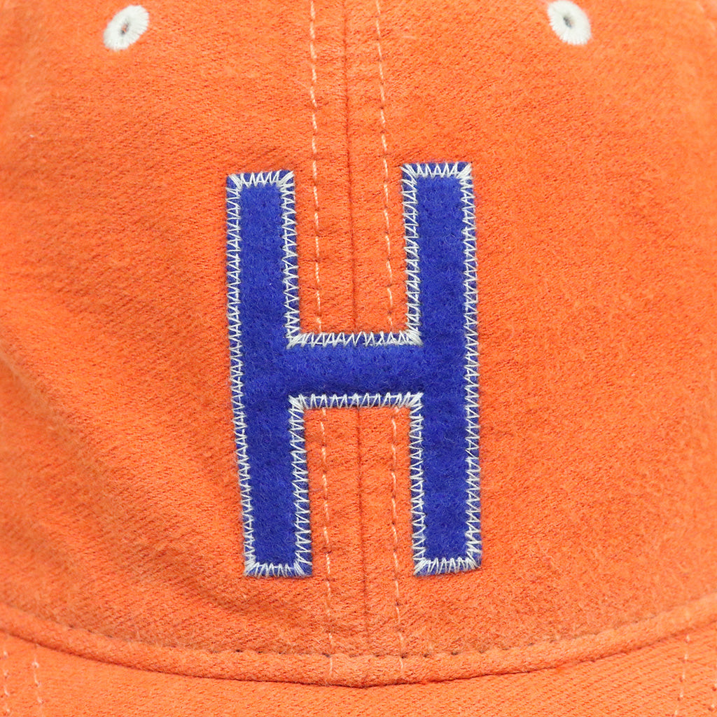 POLO RALPH LAUREN : FELT-PATCH CHAMOIS BASEBALL CAP (COLLEGE ORANGE)