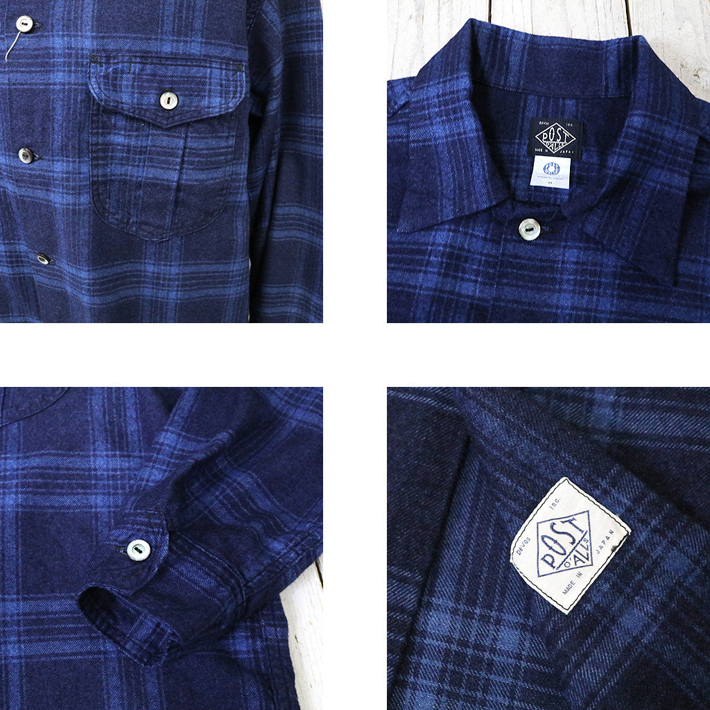 POST O'ALLS『New Shirt』(indigo check 2)