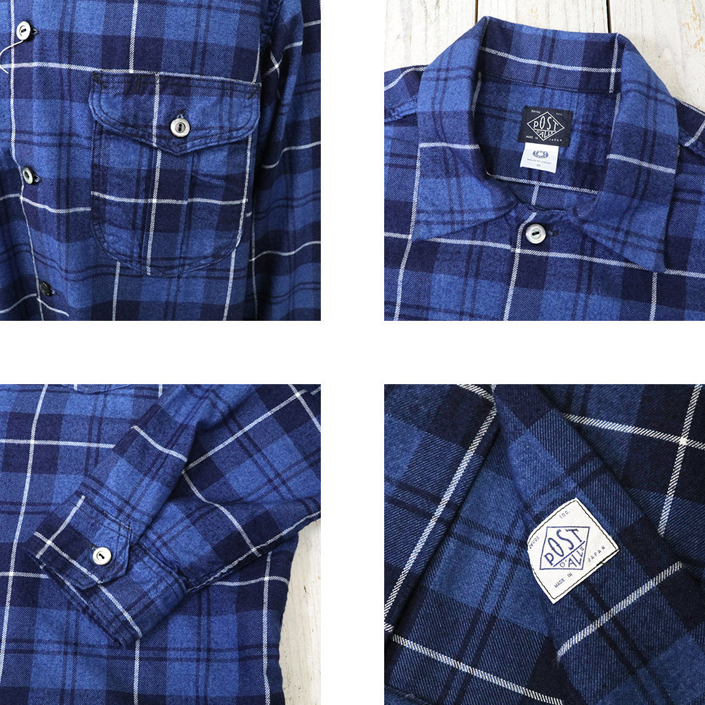 POST O'ALLS『New Shirt』(indigo check 3)