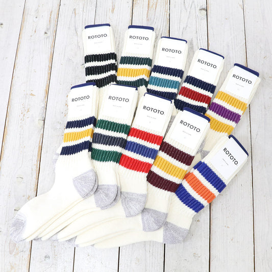 ROTOTO : COARSE RIBBED OLDSCHOOL CREW SOCKS