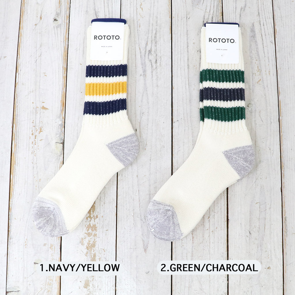 ROTOTO : COARSE RIBBED OLDSCHOOL CREW SOCKS