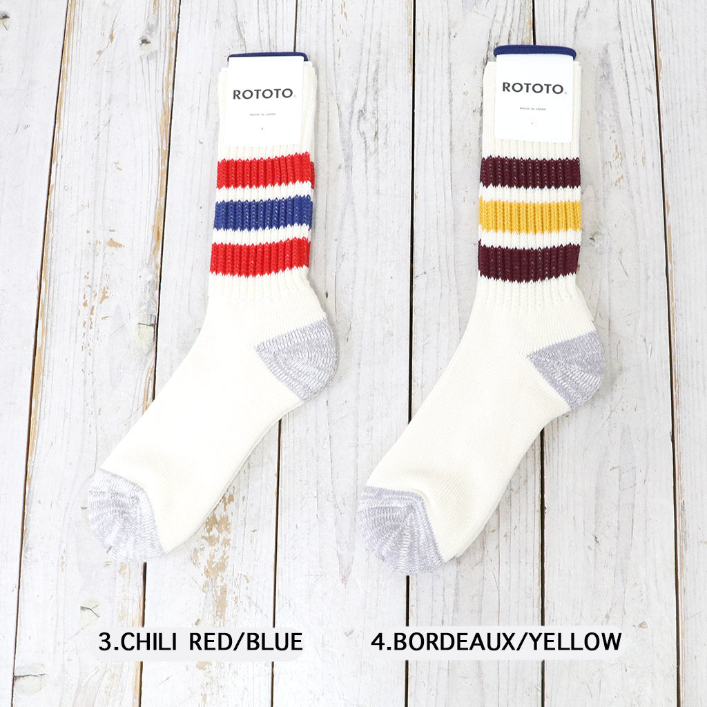 ROTOTO : COARSE RIBBED OLDSCHOOL CREW SOCKS