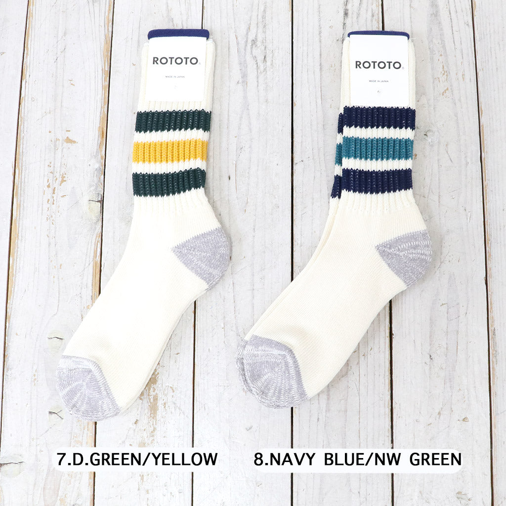 ROTOTO : COARSE RIBBED OLDSCHOOL CREW SOCKS