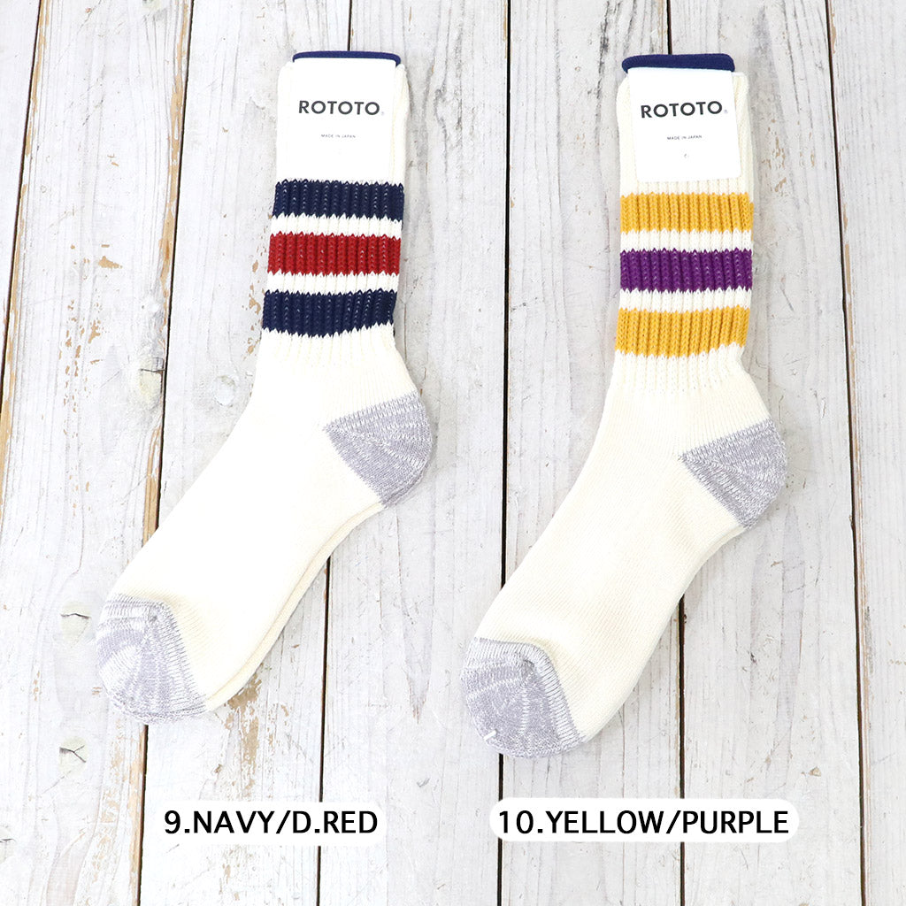 ROTOTO : COARSE RIBBED OLDSCHOOL CREW SOCKS
