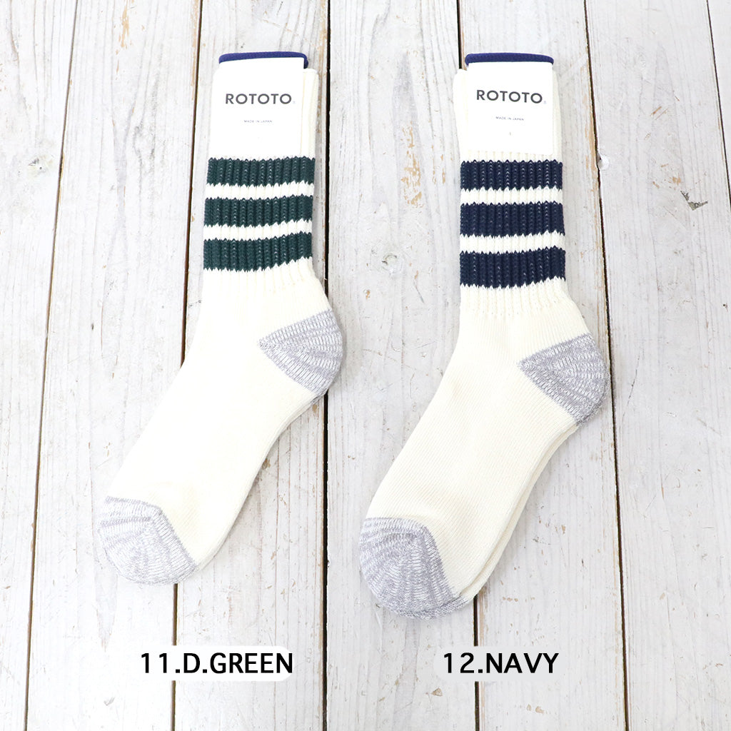 ROTOTO : COARSE RIBBED OLDSCHOOL CREW SOCKS