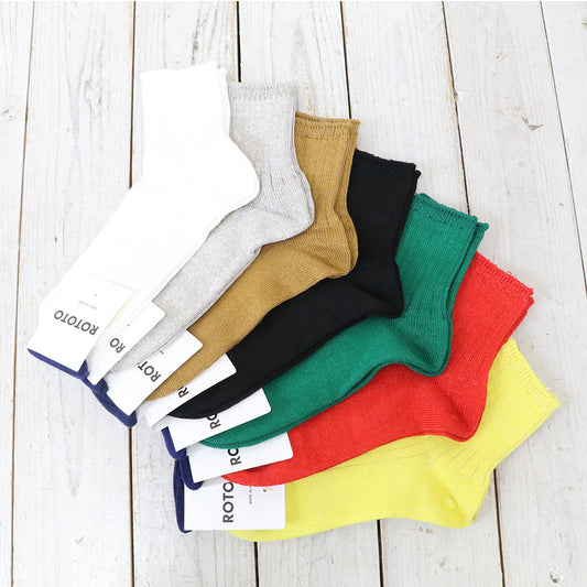 ROTOTO『LINEN COTTON RIBBED ANKLE SOCKS』