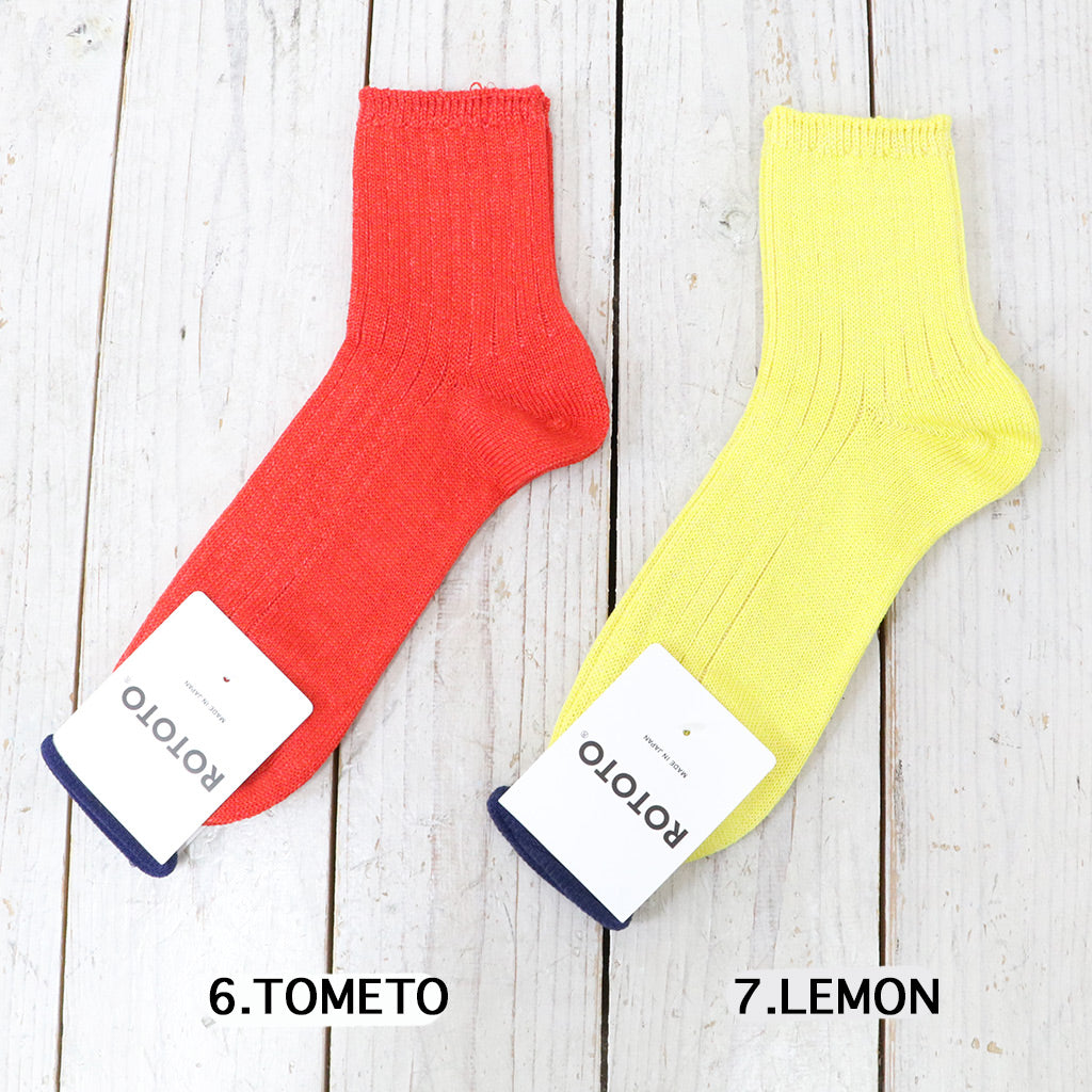 ROTOTO『LINEN COTTON RIBBED ANKLE SOCKS』