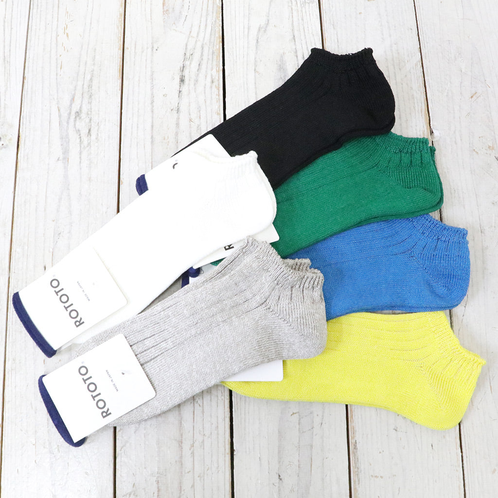 ROTOTO『LINEN COTTON RIBBED SHORT SOCKS』