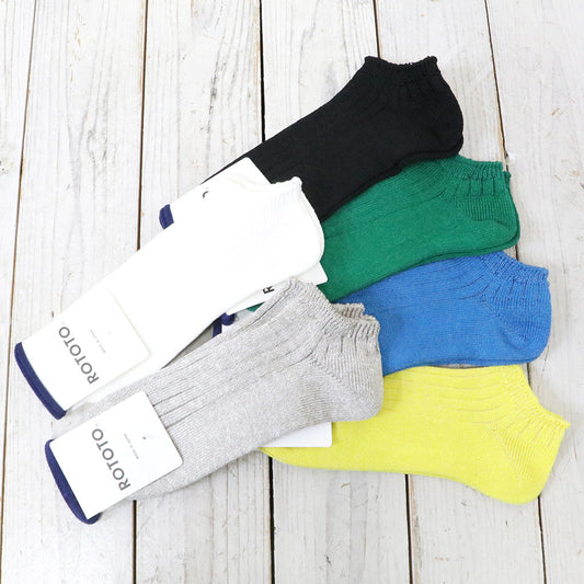 ROTOTO『LINEN COTTON RIBBED SHORT SOCKS』