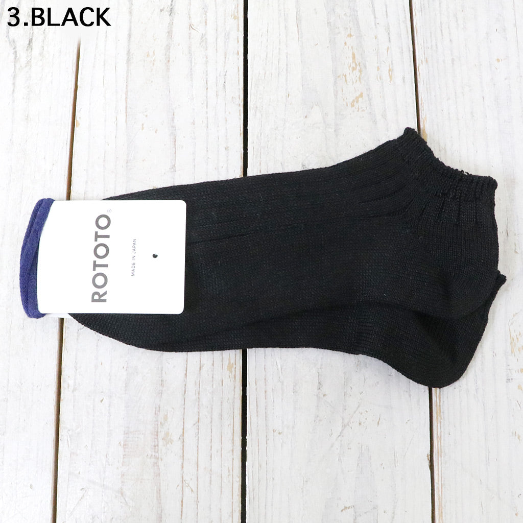 ROTOTO『LINEN COTTON RIBBED SHORT SOCKS』