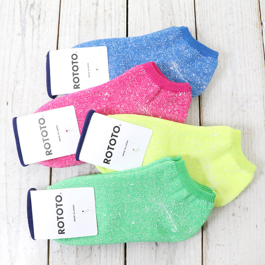 ROTOTO『WASHI PILE SHORT SOCKS “NEON”』