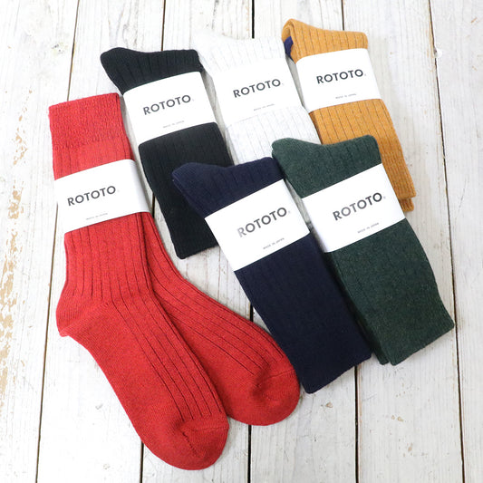ROTOTO『COTTON WOOL RIBBED CREW SOCKS』
