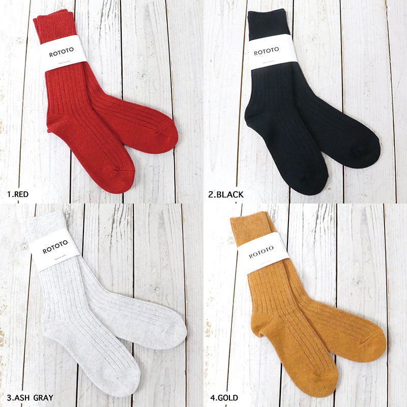 ROTOTO『COTTON WOOL RIBBED CREW SOCKS』