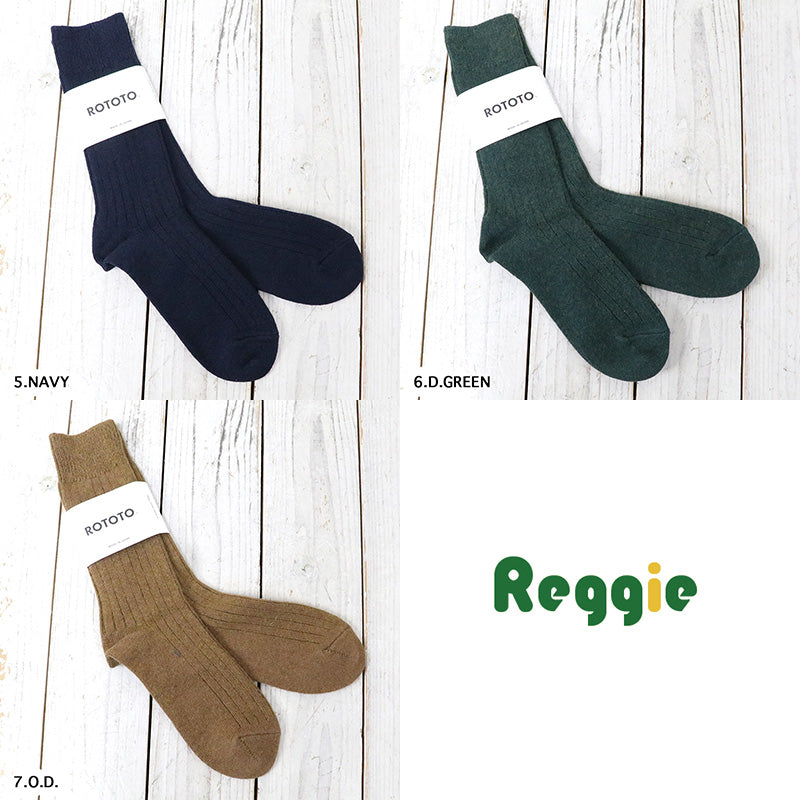 ROTOTO『COTTON WOOL RIBBED CREW SOCKS』