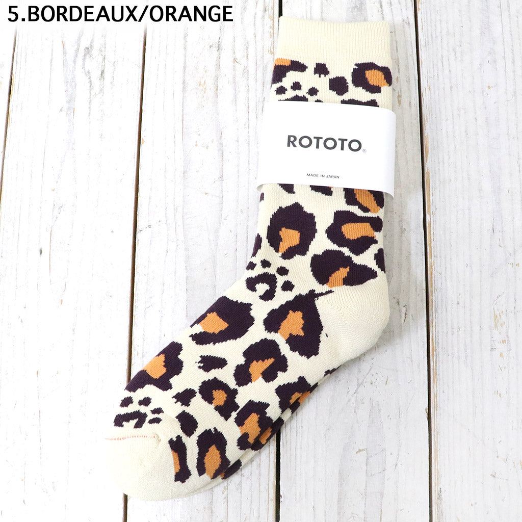 ROTOTO : PILE LEOPARD CREW SOCKS