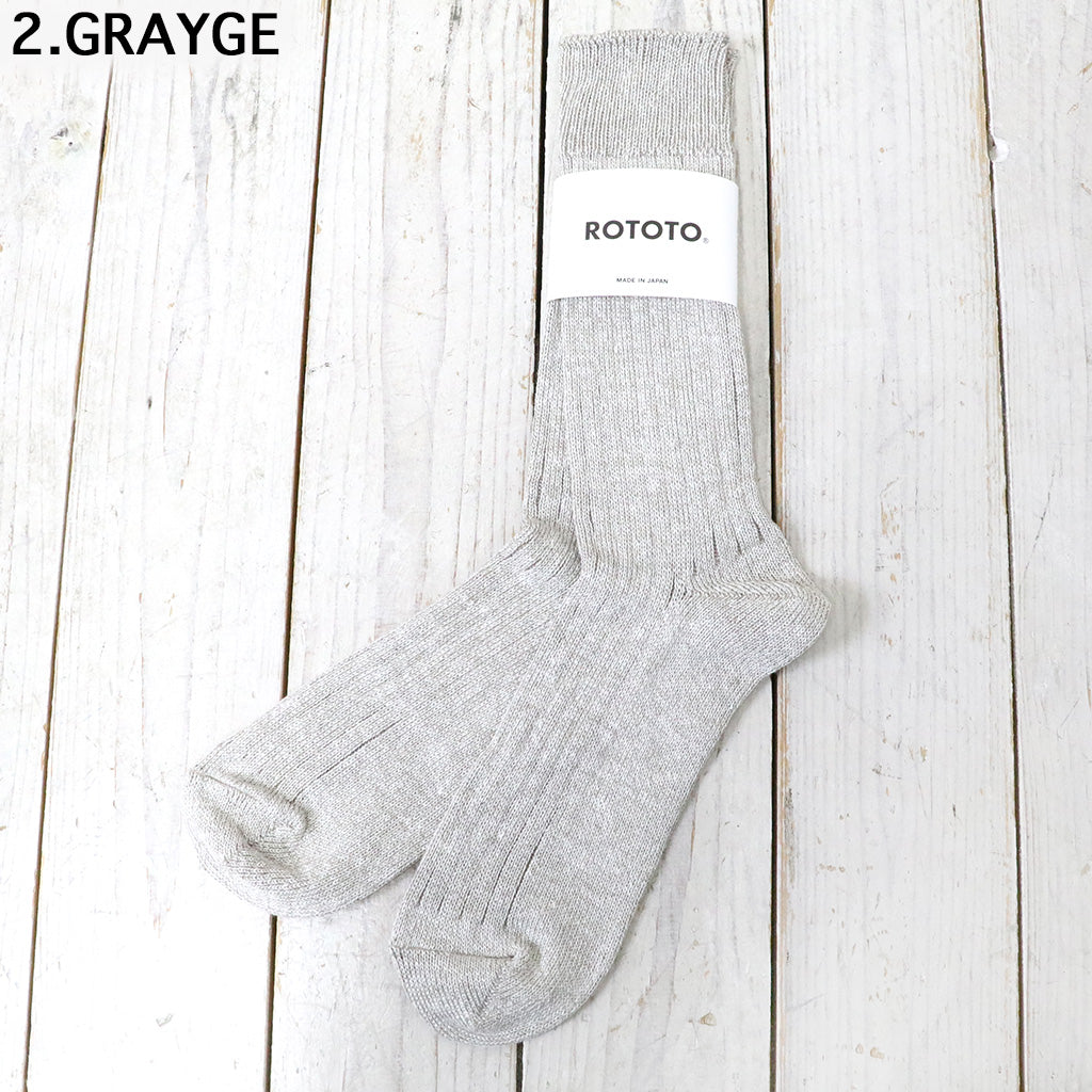 ROTOTO『LINEN COTTON RIBBED CREW SOCKS』