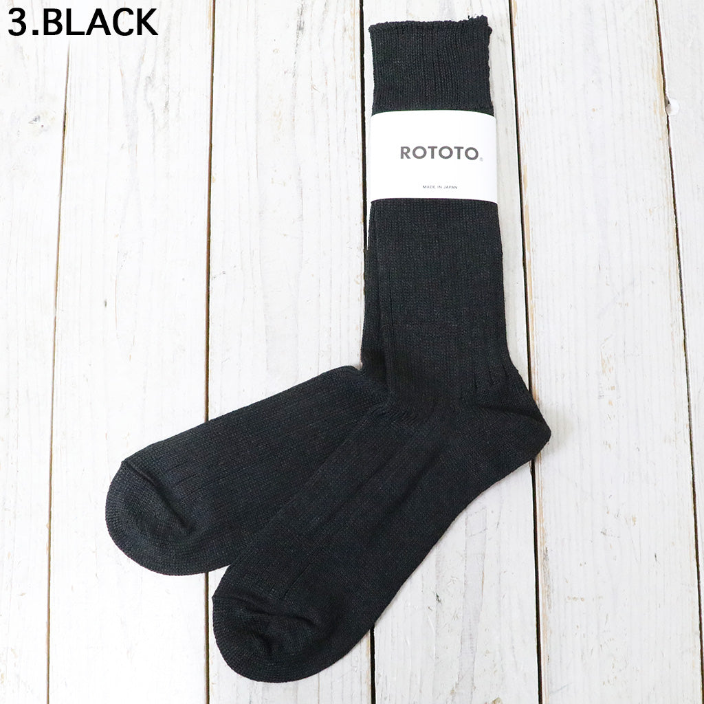 ROTOTO『LINEN COTTON RIBBED CREW SOCKS』
