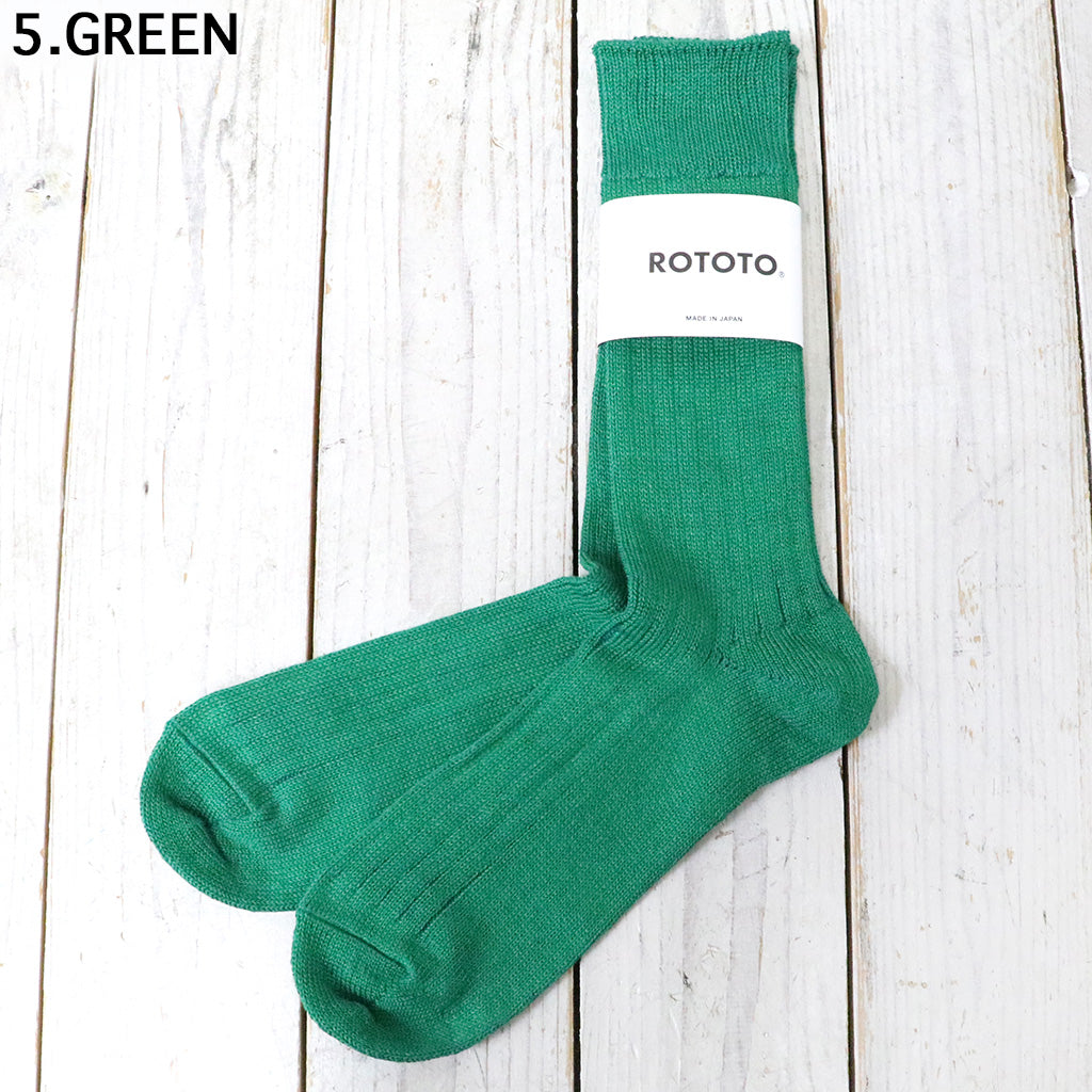 ROTOTO『LINEN COTTON RIBBED CREW SOCKS』