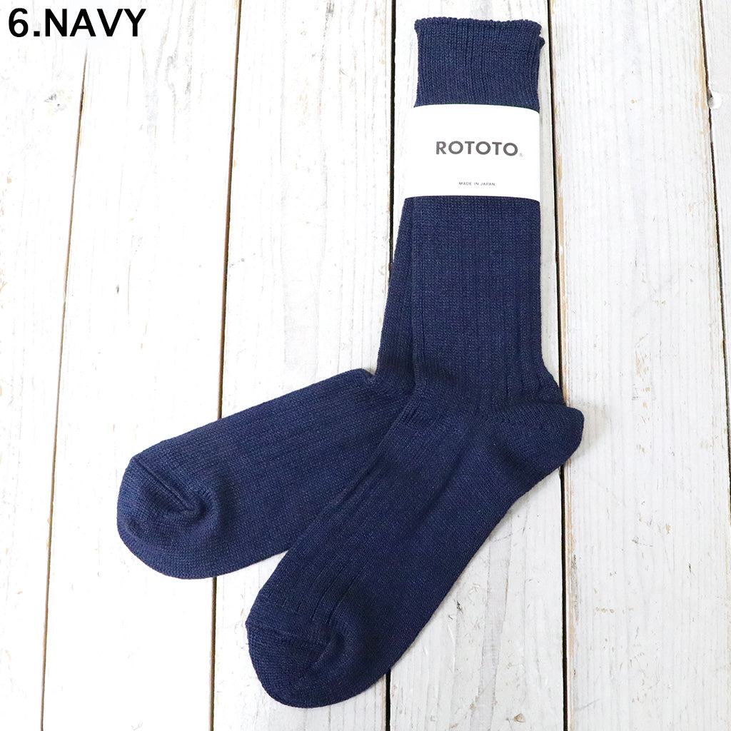 ROTOTO『LINEN COTTON RIBBED CREW SOCKS』