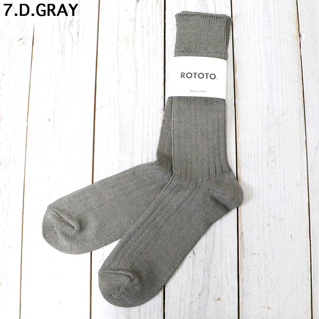 ROTOTO『LINEN COTTON RIBBED CREW SOCKS』