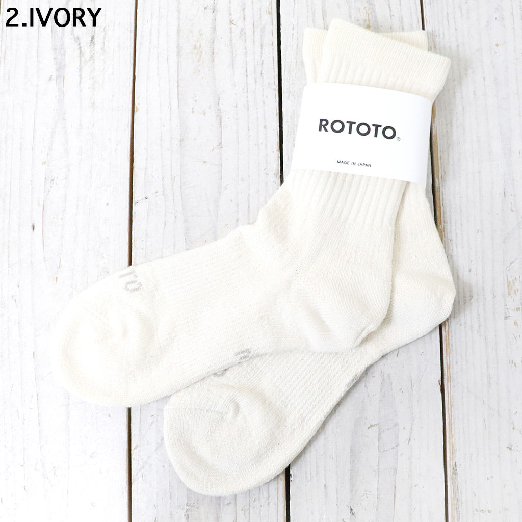 ROTOTO : DOUBLE FACE MINI CREW SOCKS “ORGANIC COTTON”