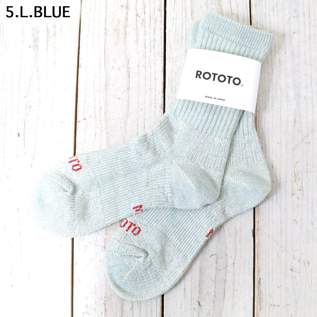 ROTOTO : DOUBLE FACE MINI CREW SOCKS “ORGANIC COTTON”