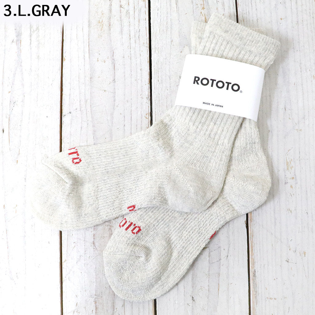 ROTOTO : DOUBLE FACE MINI CREW SOCKS “ORGANIC COTTON”