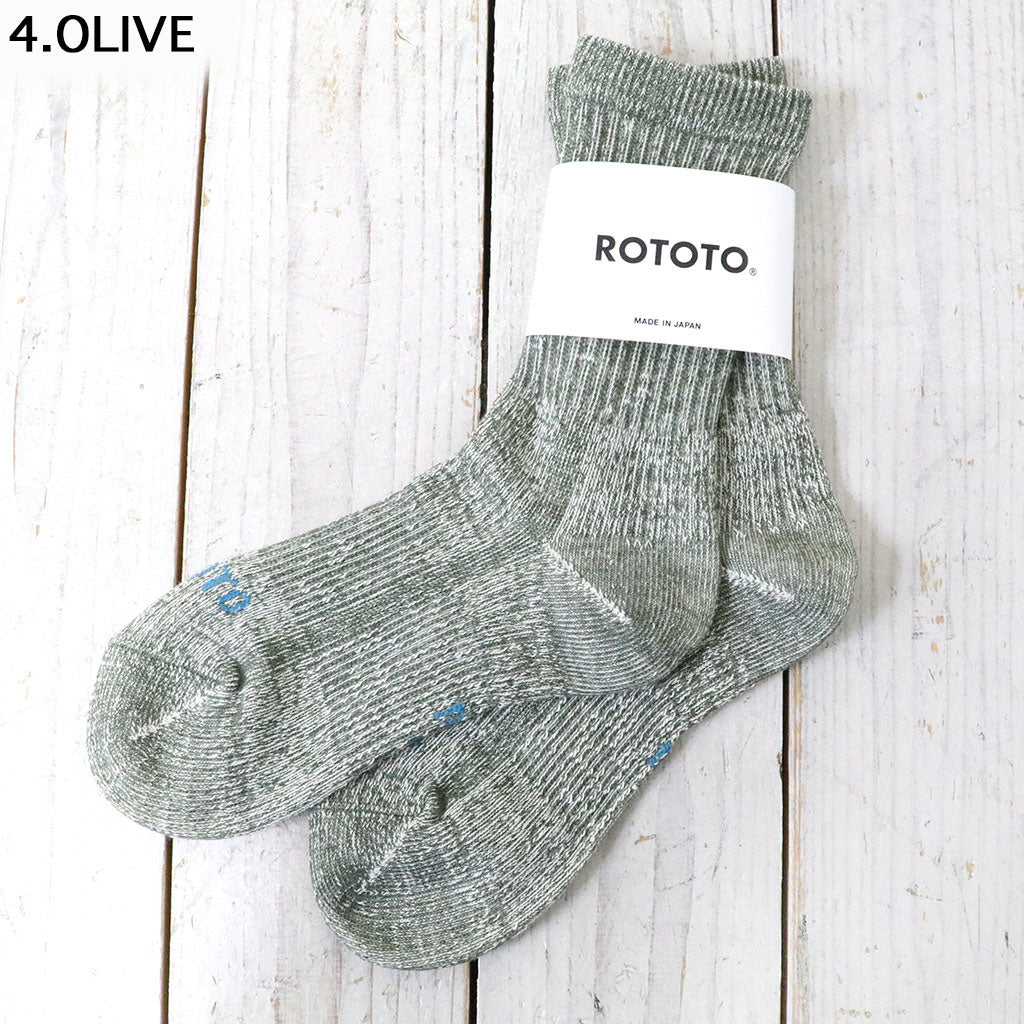 ROTOTO : DOUBLE FACE MINI CREW SOCKS “ORGANIC COTTON”