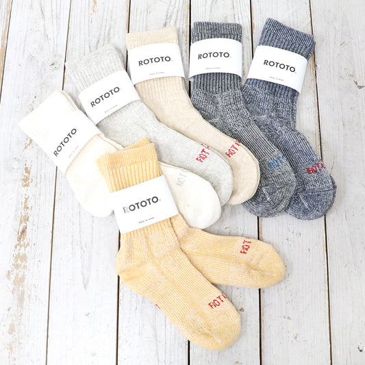 ROTOTO : DOUBLE FACE MINI CREW SOCKS “ORGANIC COTTON”