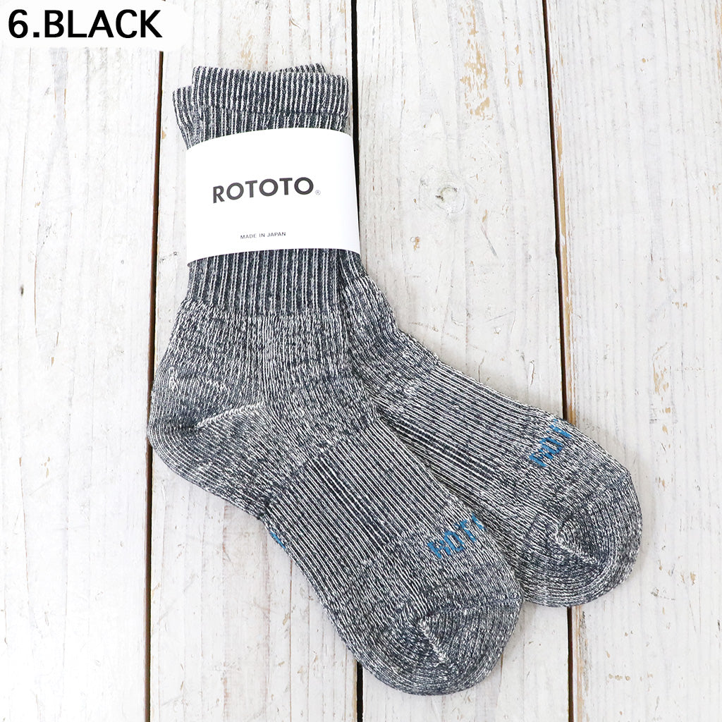 ROTOTO : DOUBLE FACE MINI CREW SOCKS “ORGANIC COTTON”