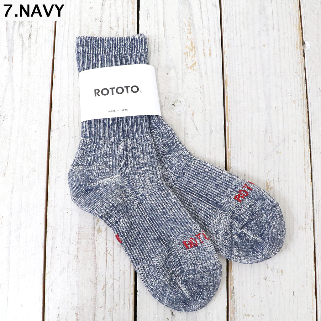 ROTOTO : DOUBLE FACE MINI CREW SOCKS “ORGANIC COTTON”