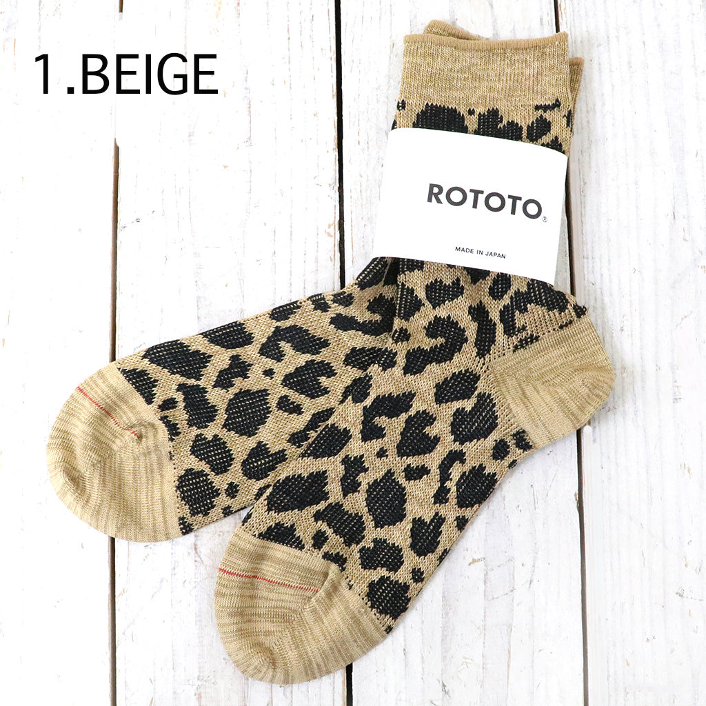 ROTOTO『LEOPARD MINI CREW SOCKS』
