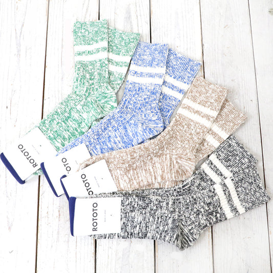 ROTOTO『OG COTTON SLUB STRIPE SOCKS』