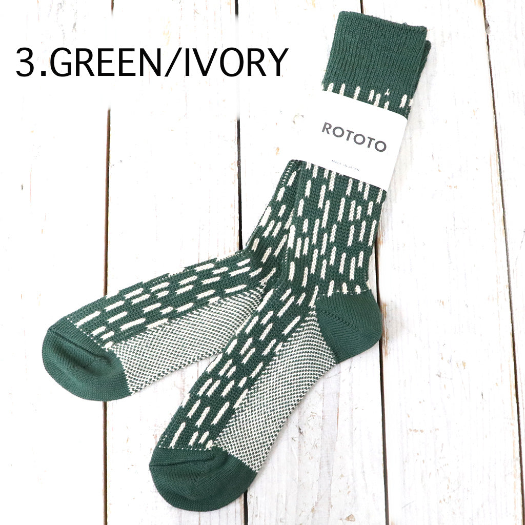 ROTOTO『RAIN DROP CREW SOCKS』