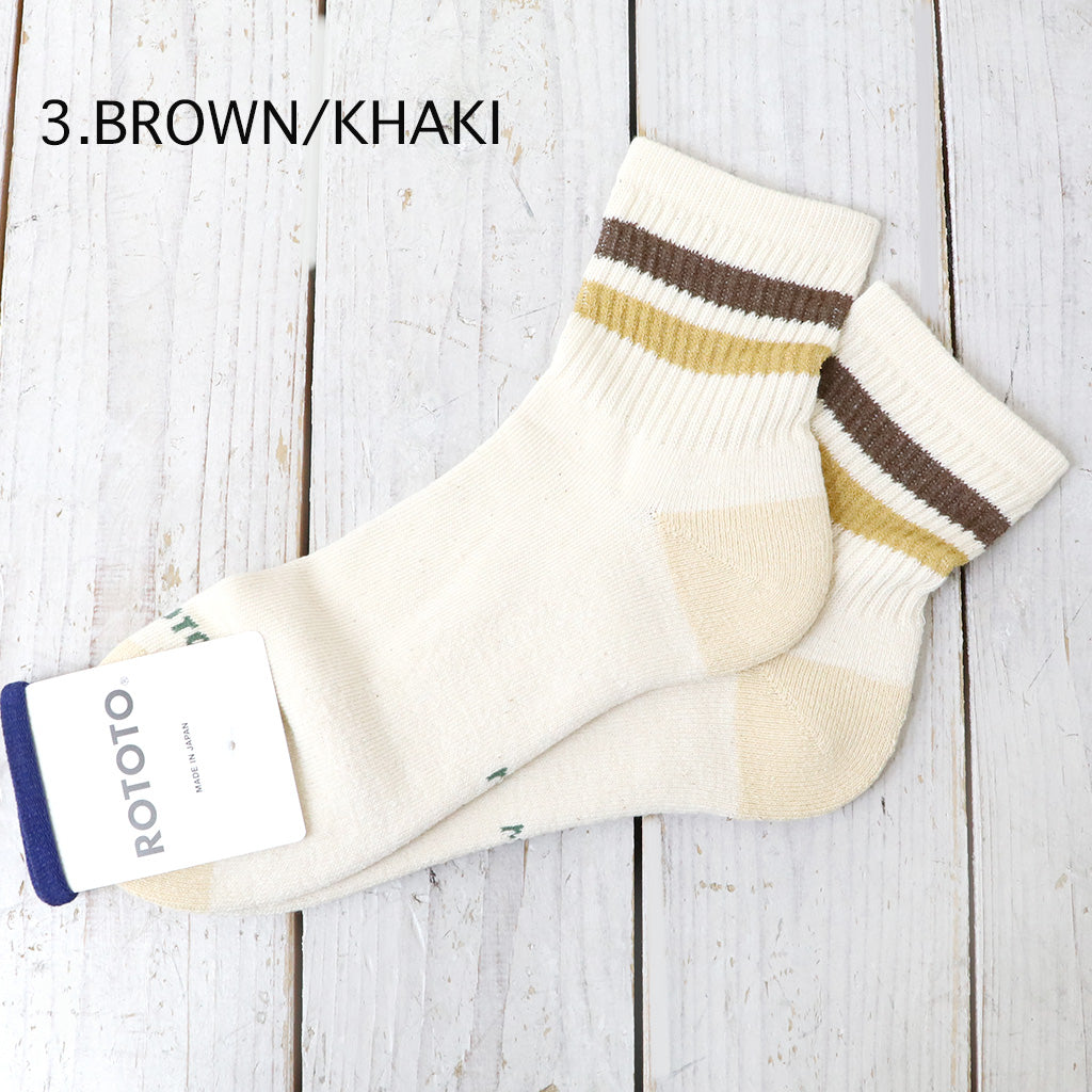 ROTOTO : RETRO ATHLETIC ANKLE SOCKS