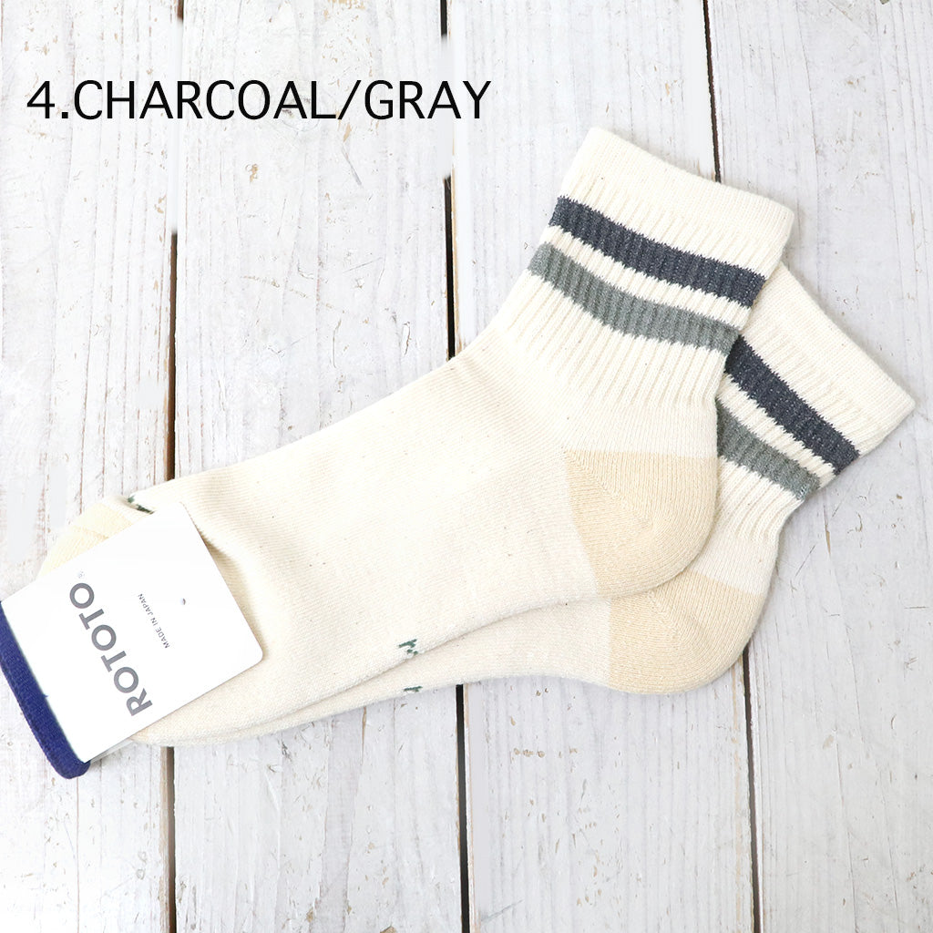 ROTOTO : RETRO ATHLETIC ANKLE SOCKS