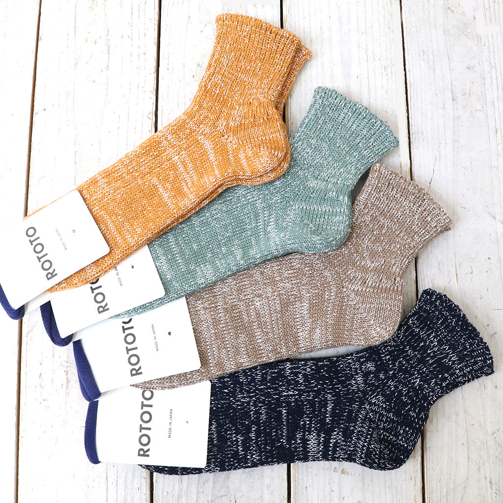 ROTOTO『LOW GAUGE RIBBED MARL ANKLE SOCKS』