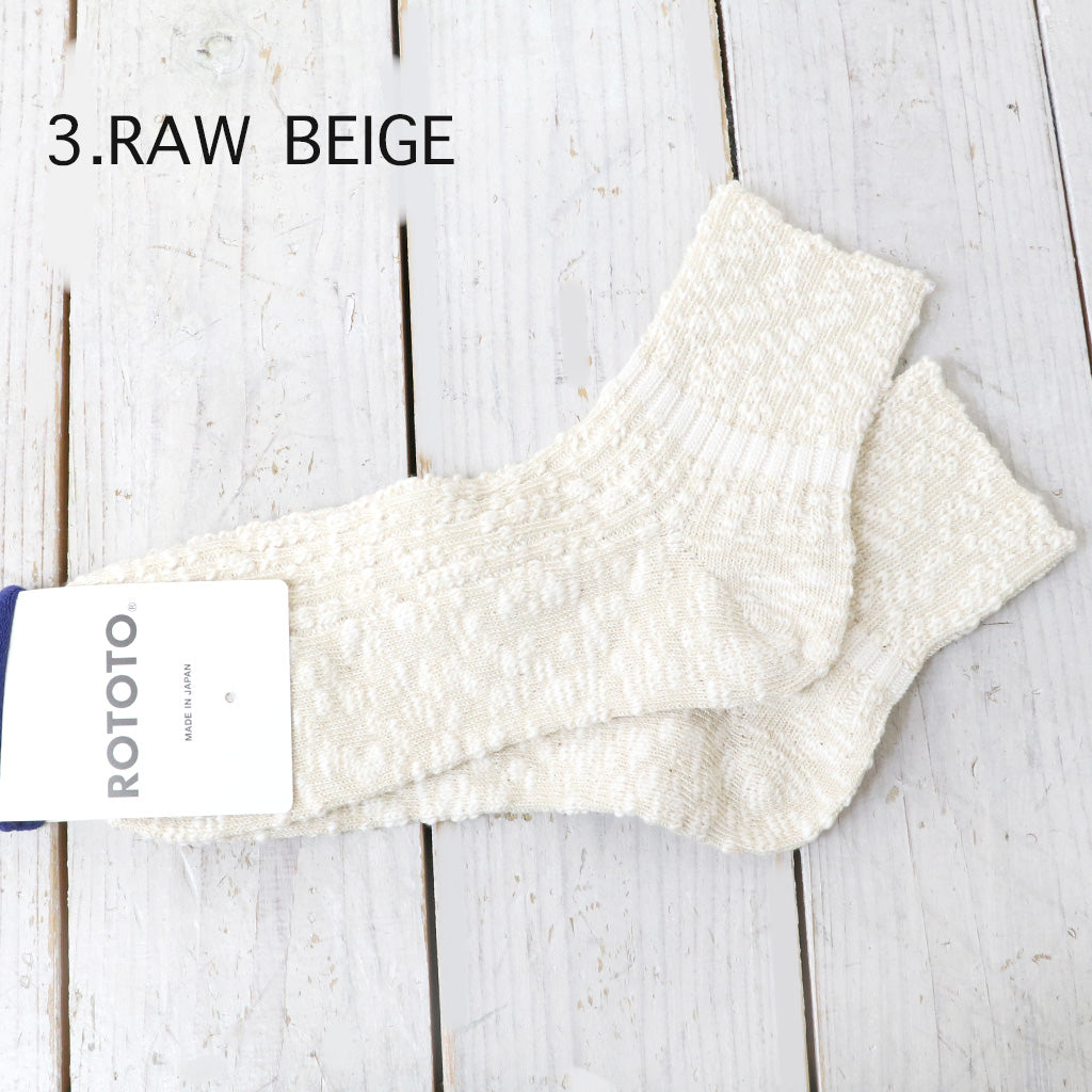 ROTOTO : OG COTTON SLUB STRIPE ANKLE SOCKS
