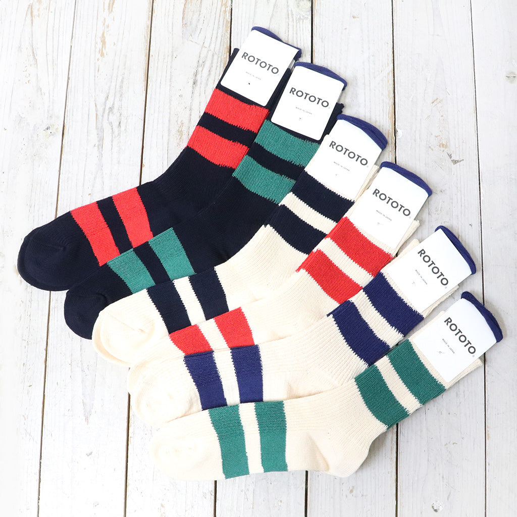 ROTOTO : RECYCLED COTTON STRIPE SOCKS