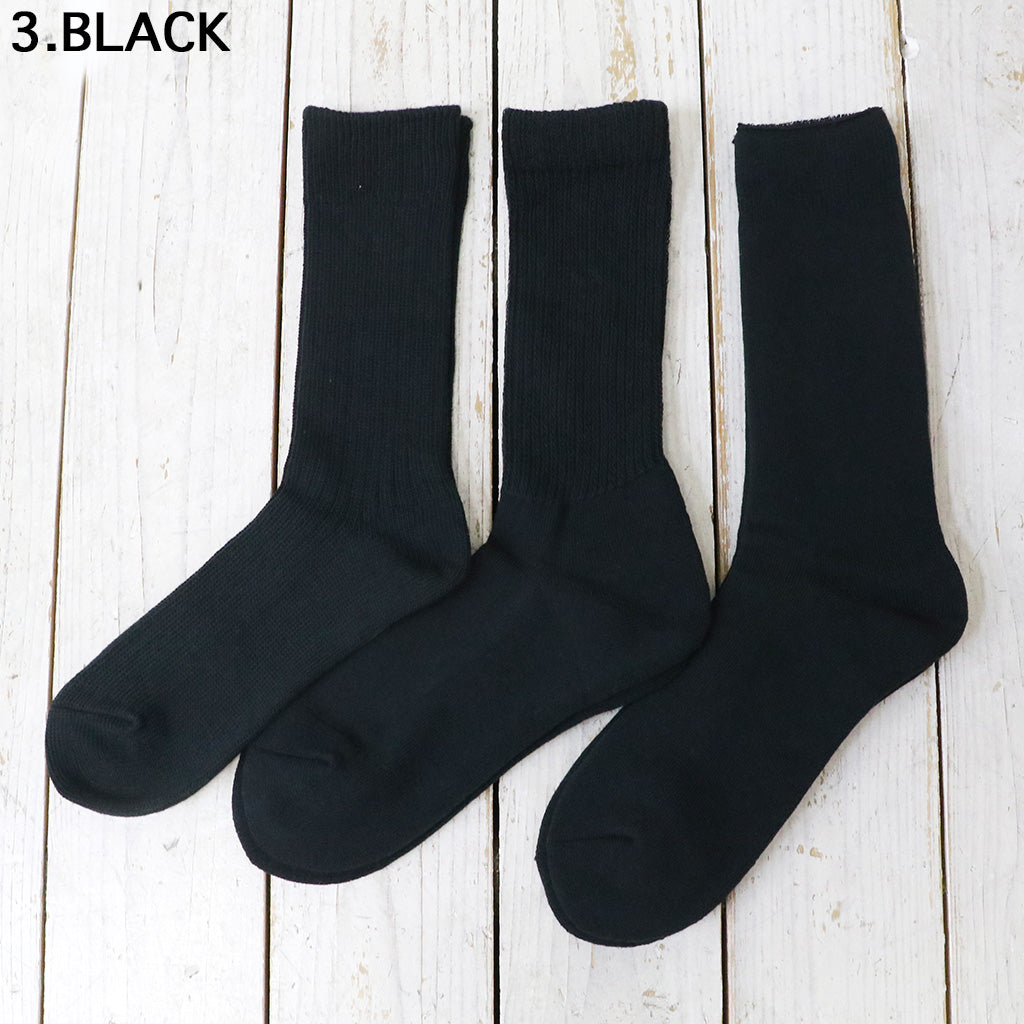 ROTOTO : ORGANIC DAILY 3 PACK CREW SOCKS (R1123)