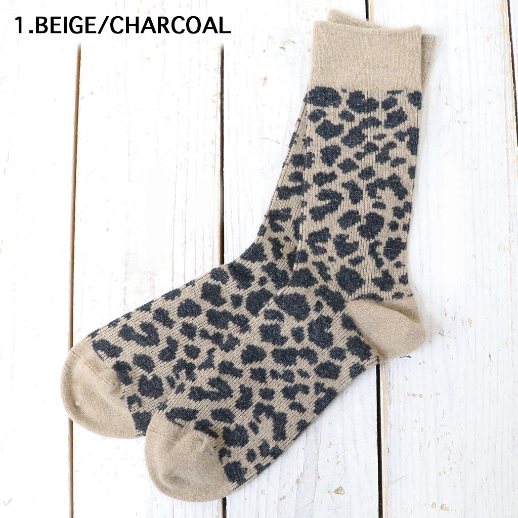 ROTOTO : LEOPARD PATTERN MERINO SOCKS