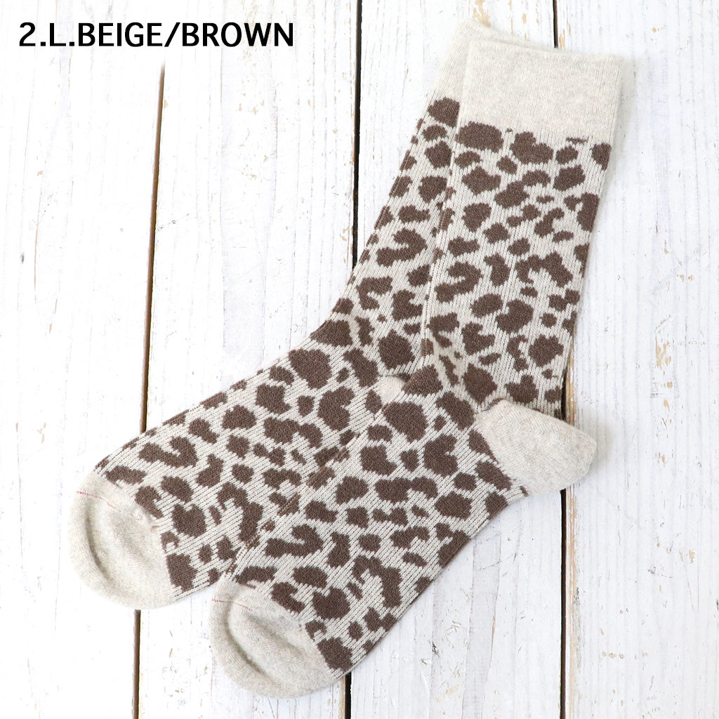 ROTOTO : LEOPARD PATTERN MERINO SOCKS