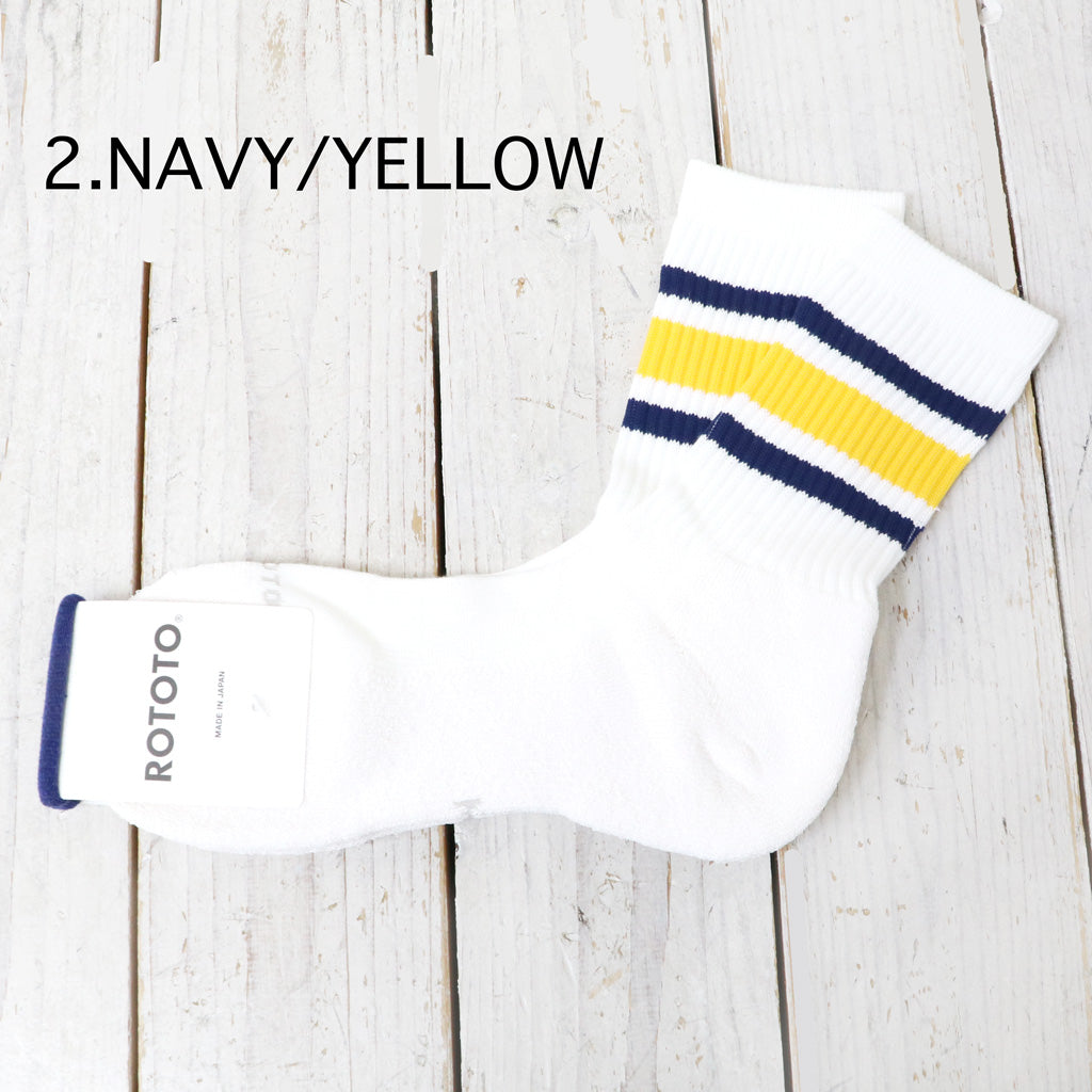 ROTOTO : WASHI CUSHION STRIPE CREW SOCKS