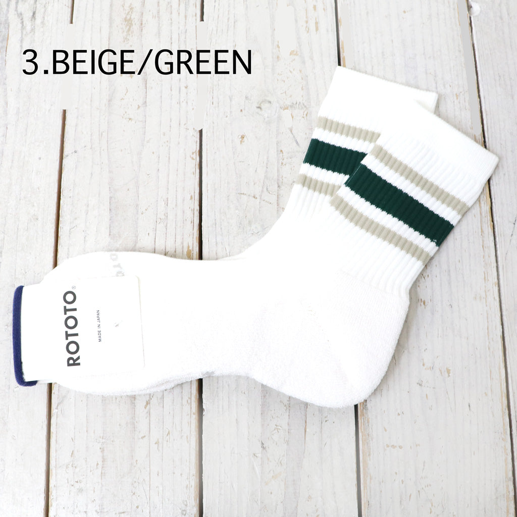 ROTOTO : WASHI CUSHION STRIPE CREW SOCKS