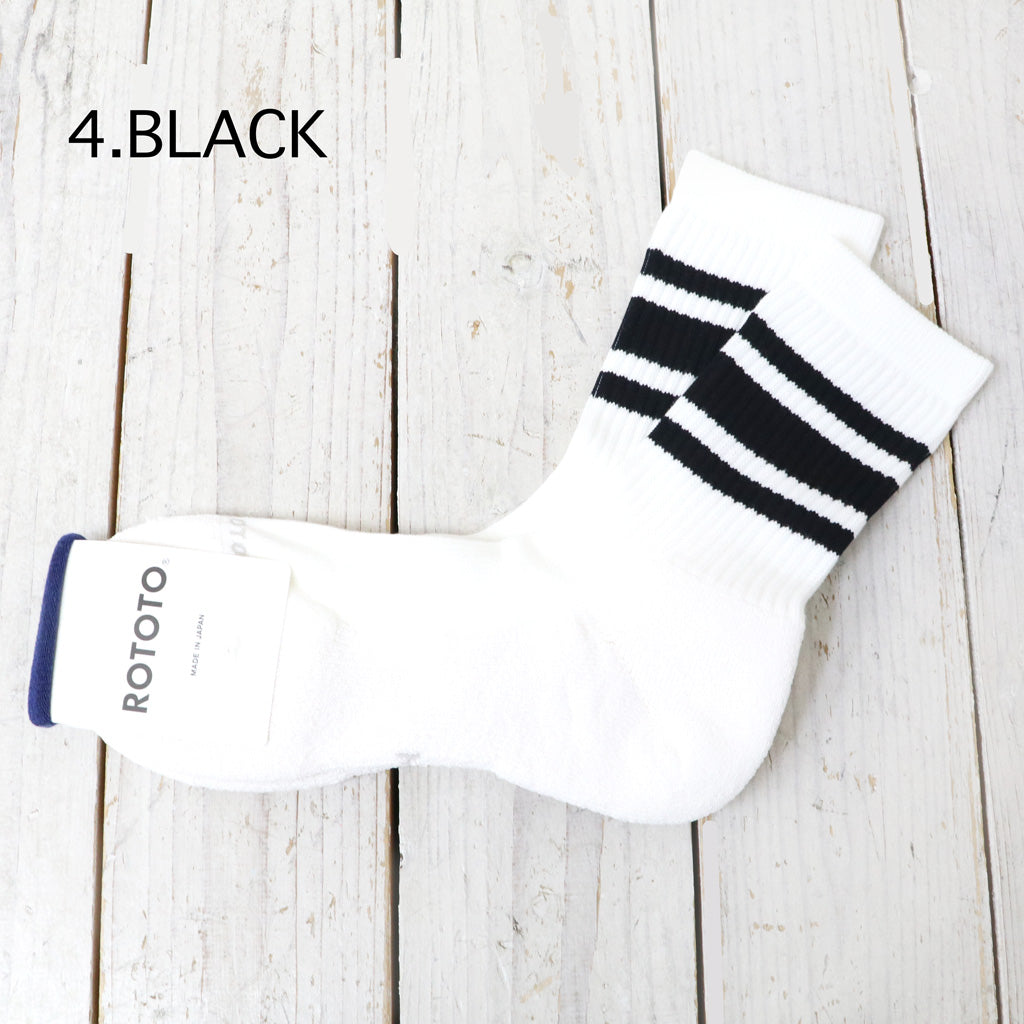 ROTOTO : WASHI CUSHION STRIPE CREW SOCKS