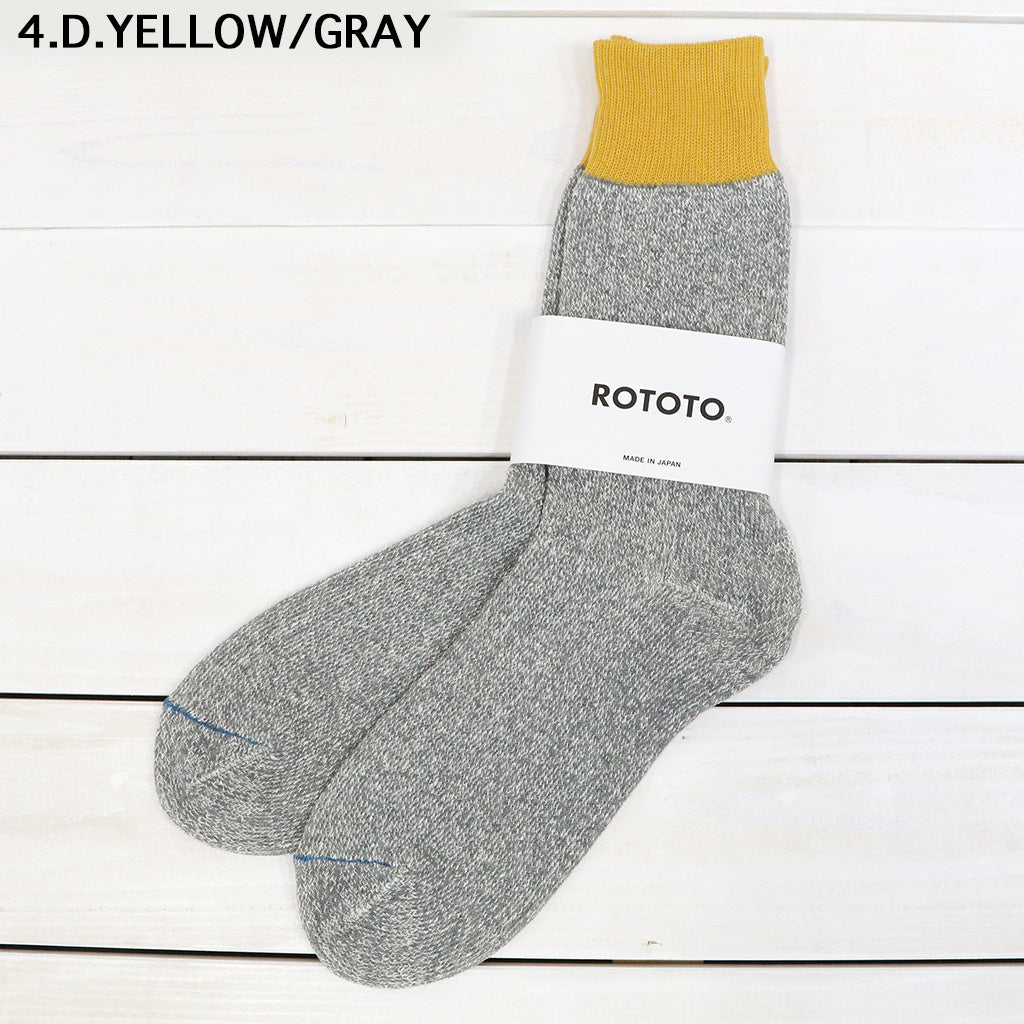 ROTOTO : DOUBLE FACE CREW SOCKS “SILK&COTTON” (R1515)
