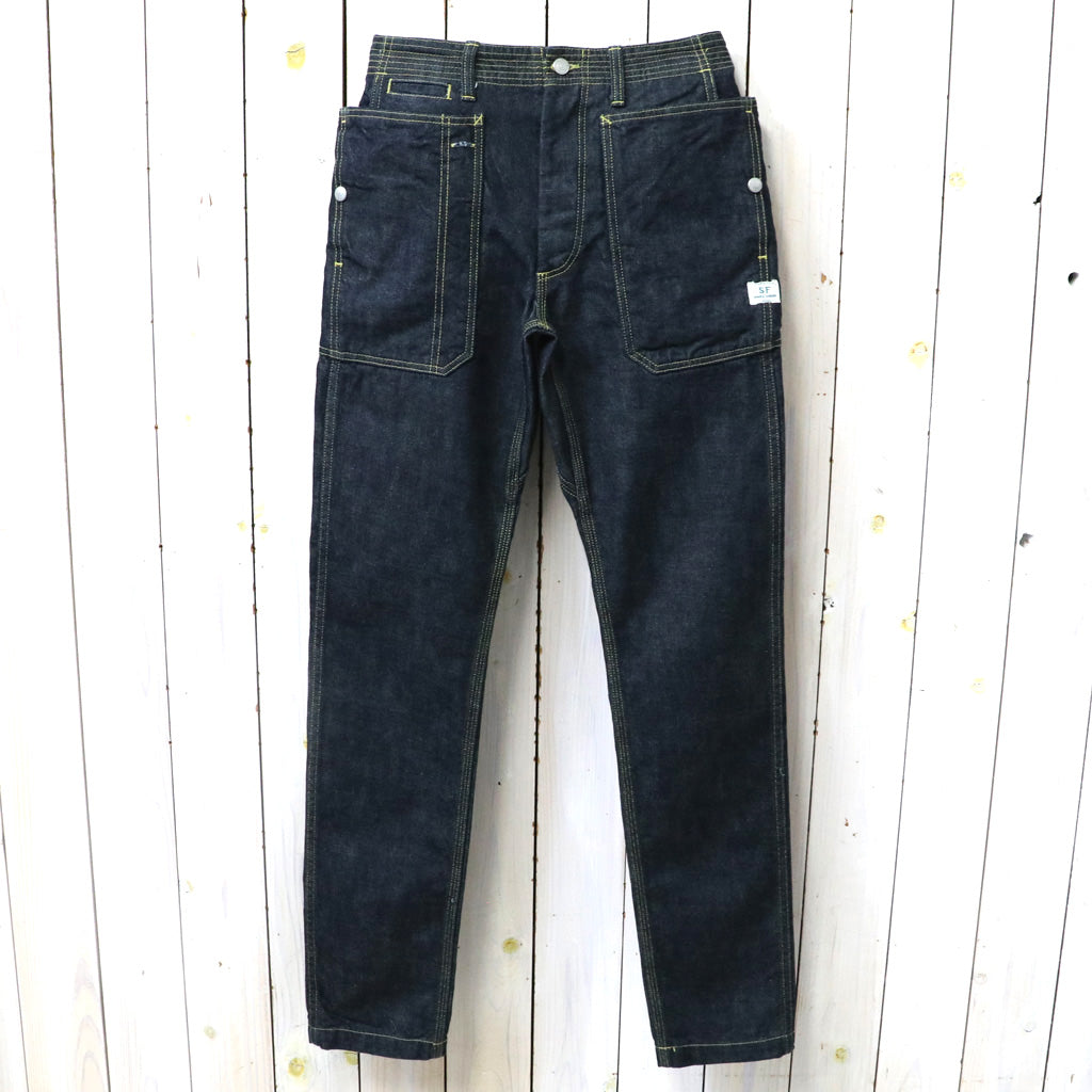 SASSAFRAS : FALL LEAF SPRAYER PANTS(13.5oz DENIM) (INDIGO)