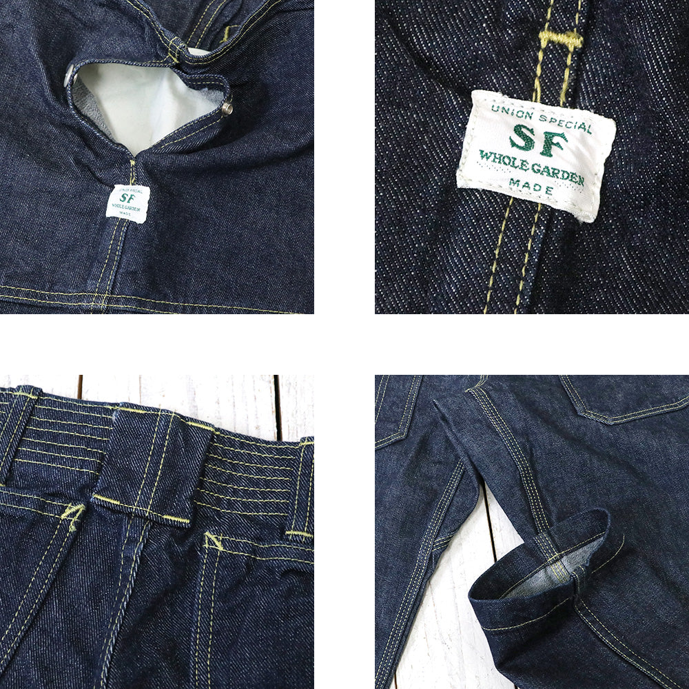 SASSAFRAS : FALL LEAF SPRAYER PANTS(13.5oz DENIM) (INDIGO)